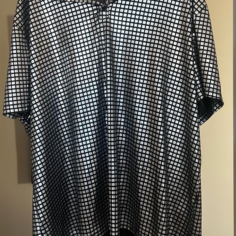 Men's Black and White Checkered Shirt